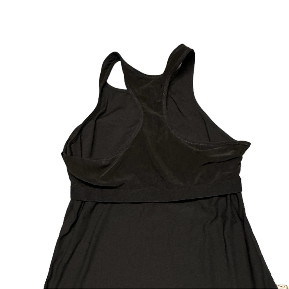 Fabletics Racerback Tank Top Black White Side Stripe Sz M Built in Bra Athletic - Picture 5 of 10